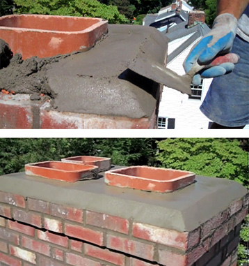 chimney repair cement chimney crown rebuilding in wisconsin iowa or illinois