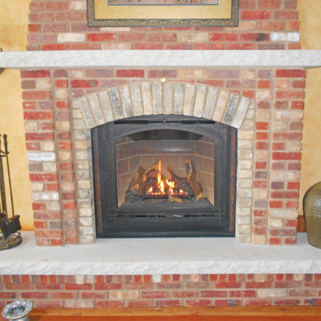 brick surrounded fireplaces in highland wi