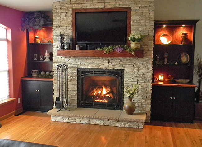 new wood fireplace installed in Boscobel WI 