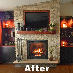 beautiful newly installed fireplace in Platteville WI