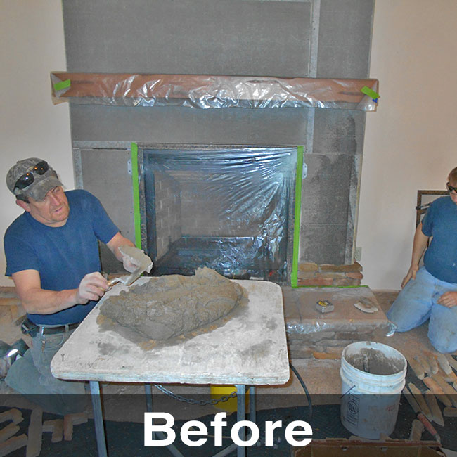 professional fireplace surround remodel