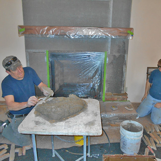 old fireplace remodel in WI