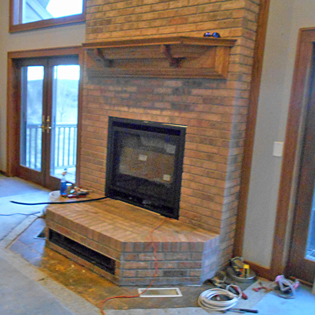 WI new gas fireplace installed in chimney
