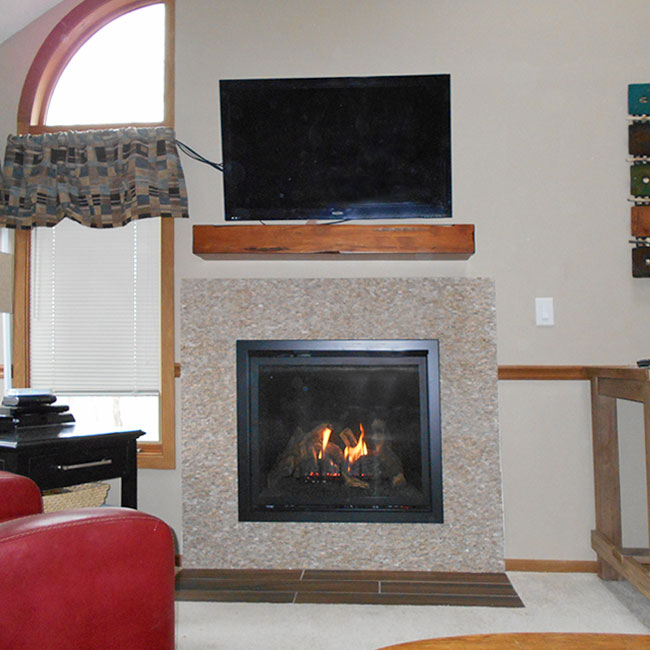 beautiful gas fireplace in Galena Territory IL 