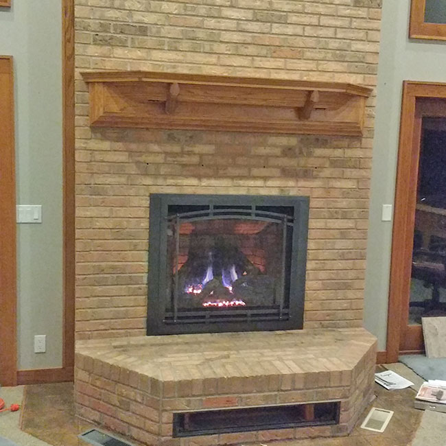 new gas fireplace and chimney in WI