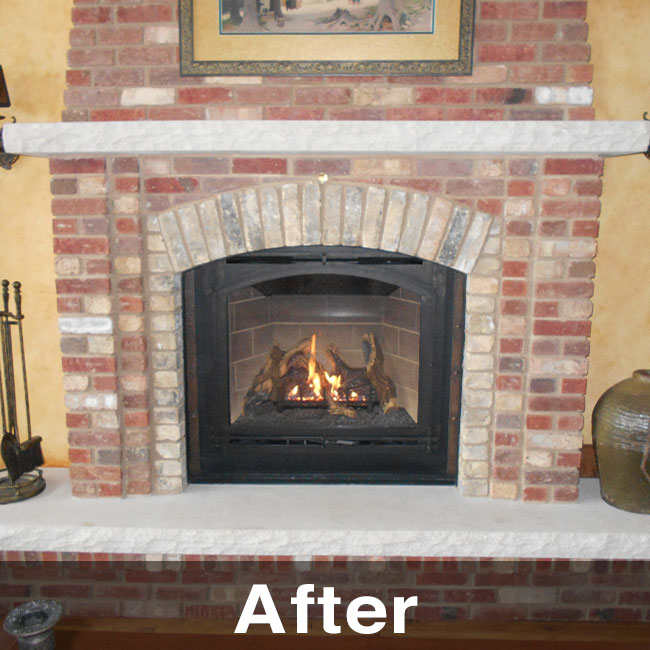 brand new gas burning fireplace in merrimack wi.