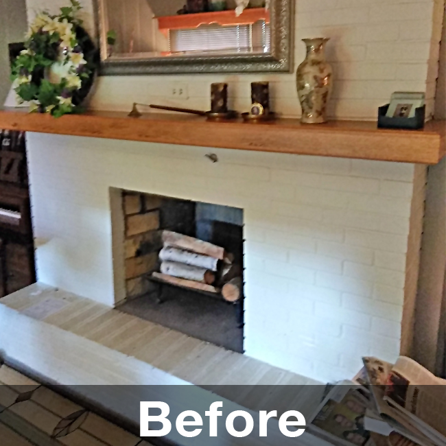before traditional fireplace repair in highland wi