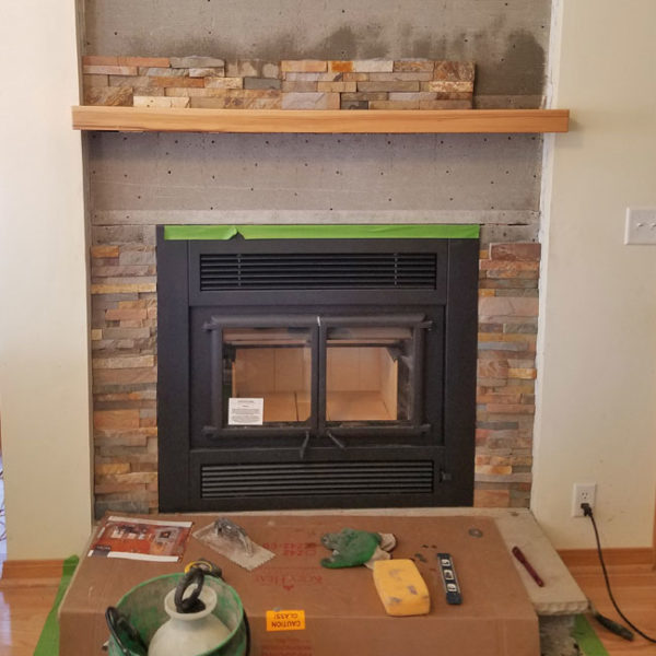 fireplace surround and mantel remodel Earlville Iowa