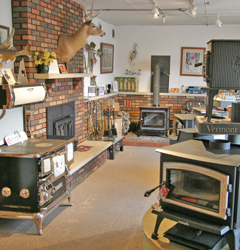 beautiful fireplace and stove showroom in Elizabeth IL