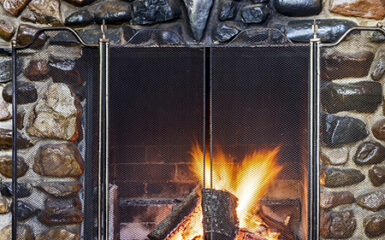 soot on fireplace
