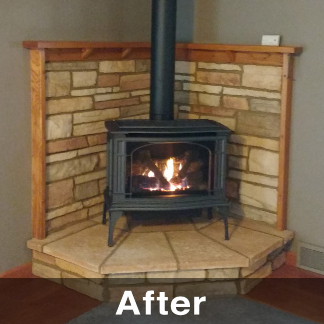 Platteville WI Gas Burning Stove Install