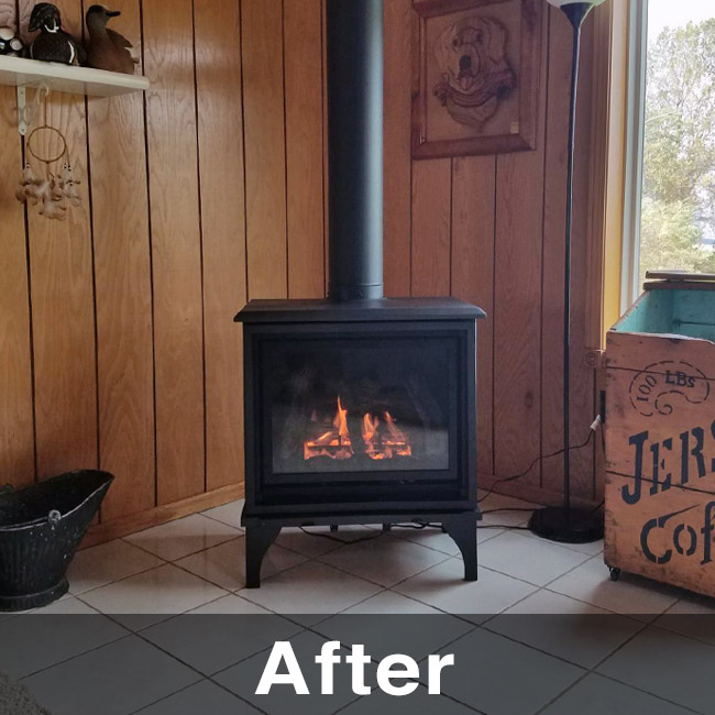 new gas burning stove install in Sherrill IA