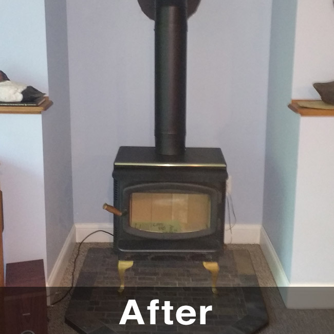 Cassville WI wood stove install