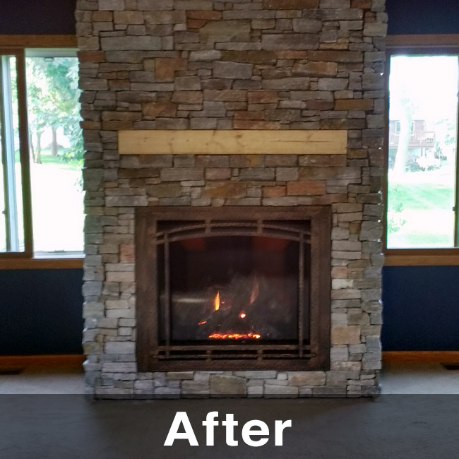 fireplace remodel in Dodgeville WI