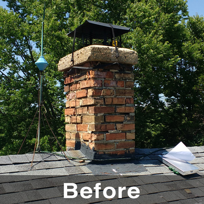 chimney cracked & leaking in Clermont IA