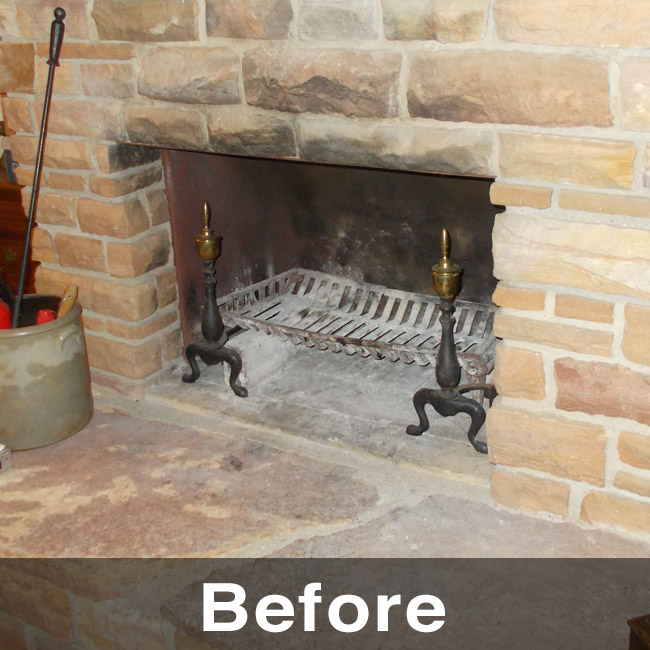 Mineral Point WI masonry fireplace with drafting