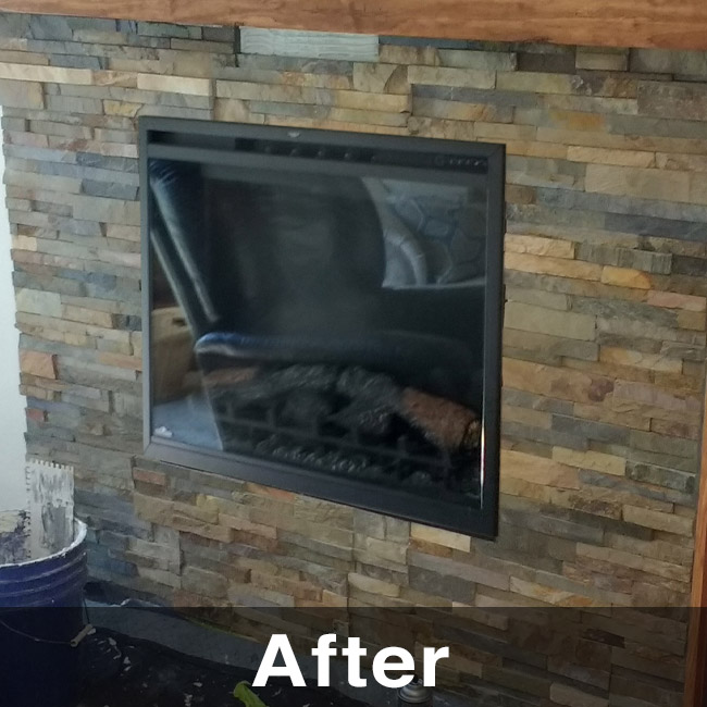 prefab fireplace install in Hazel Green WI