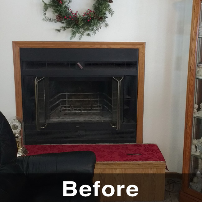 Hazel Green WI fireplace surround install