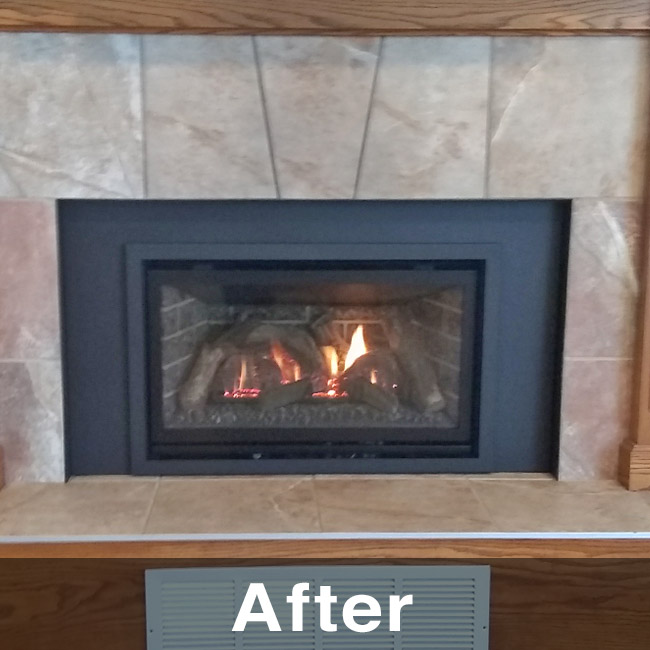 Dubuque, IA gas fireplace insert install