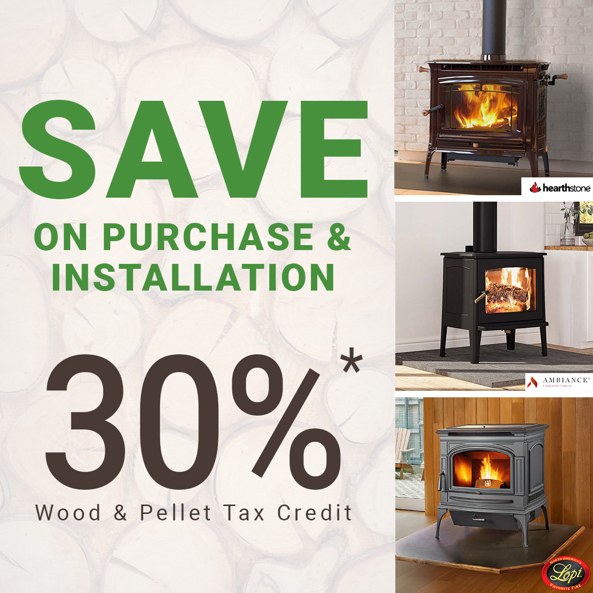save 30% on purchase and installation of select wood and pellet units with the new federal tax credit. up to $2,000 annually