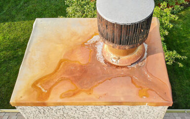 Rusted Chimney Chase Cover in Platteville WI