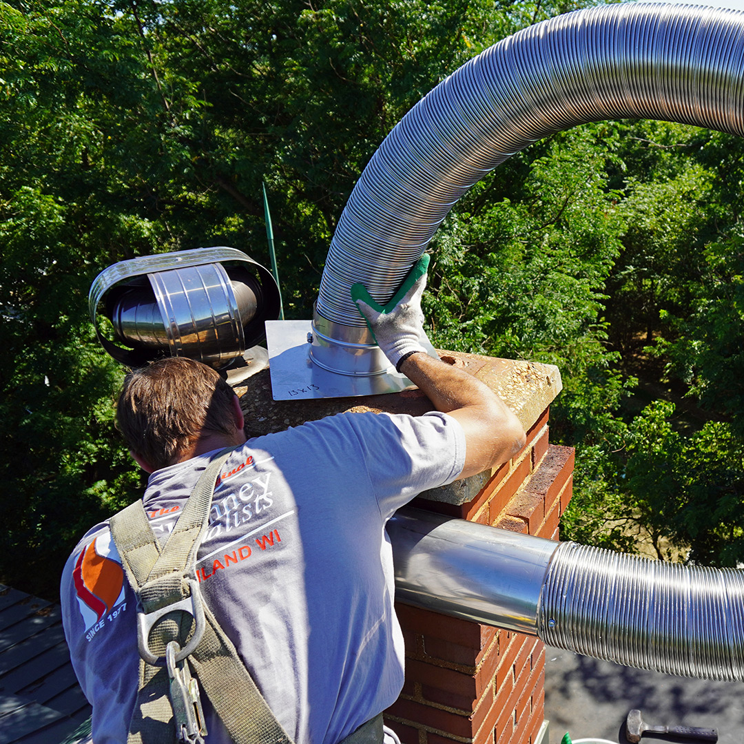 Stainless Steel liner installation in Madison WI from Chimney Specialists Inc.